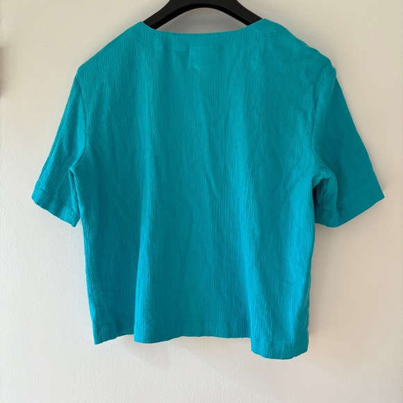 Vintage Appleseed's Turquoise Blue Button Up Shirt - Size 12 - Picture 5 of 9